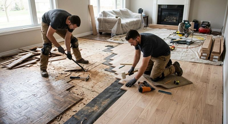Dark Wood Floor Installation in Phoenix, AZ